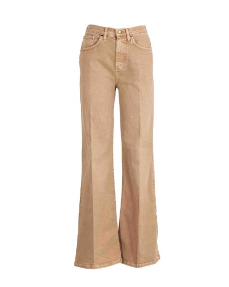 Shop DON THE FULLER  Jeans: Don The Fuller jeans "West" a zampa.
Elasticizzato.
Modello 5 tasche.
Passanti per cintura.
Vita alta.
Chiusura con zip e bottone.
Composizione: 98% Cotone 2% Elastan.
Fabbricato in Italia.. WEST DTF KE FW1835-C